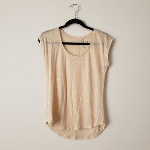 Loft Cream Shimmery Linen Shirt